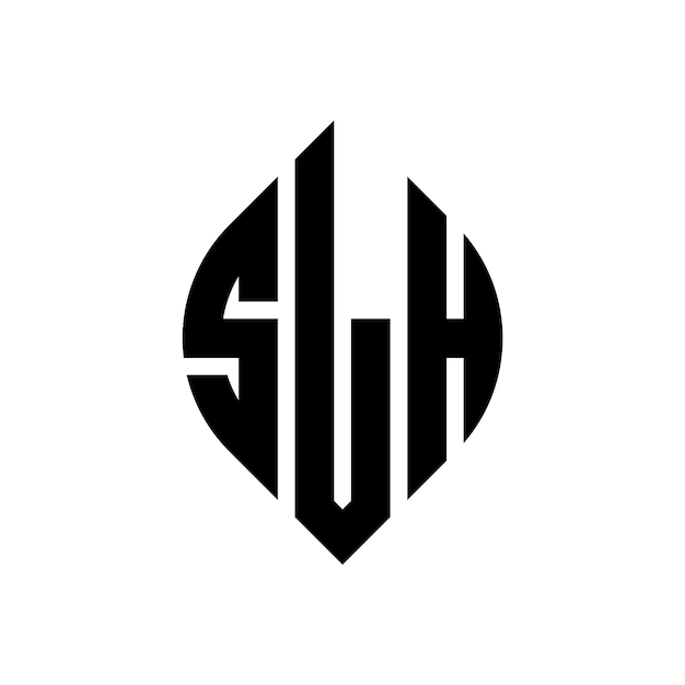 Vektor slh kreisbuchstaben-logo-design mit kreis- und ellipseform slh ellipse-buchstaben mit typografischem stil die drei initialen bilden ein kreis-logo slh kreise-emblem abstrakt monogramm buchstaben-marke vektor