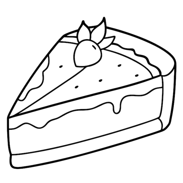 Slice Cheesecake Dessert Modernes Vektordesign und Lebensmittelillustration für Malbücher