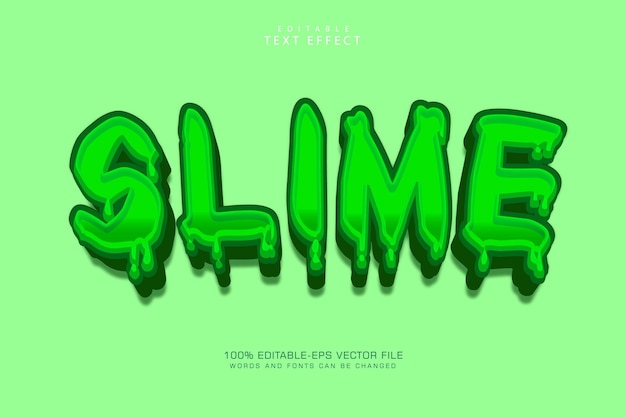 Slime editierbarer Texteffekt 3-dimensionaler Emboss-Cartoon-Stil