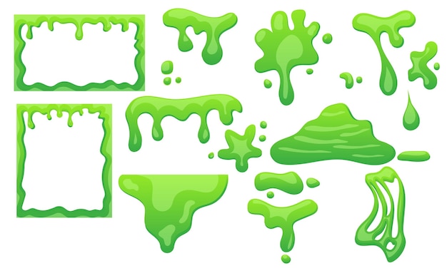 Slime Hintergrund Rahmen und grüner Schleim halloween Ooze oder goo gift splash Tropf und Gelee