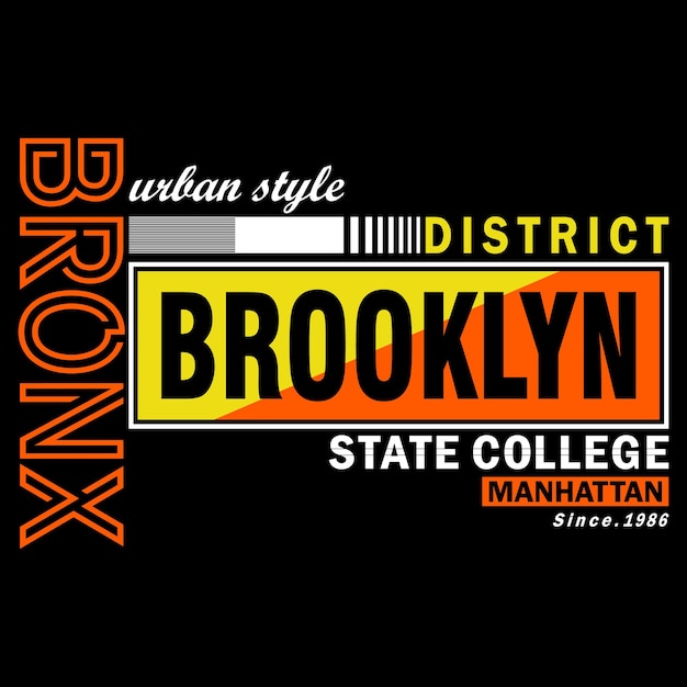 Slogan bronx district typografie grafikdesign für print-t-shirt-vektorillustrationskunst