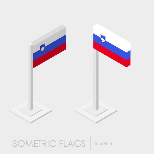 Slowenien 3d isometrische flagge