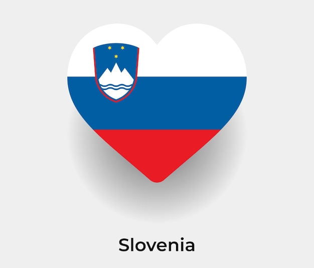 Slowenien Flagge Herzform Symbol Vektor Illustration