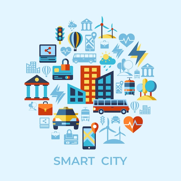 Smart city icons sammlung