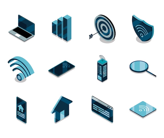 Smart city- und gadget-icon-set