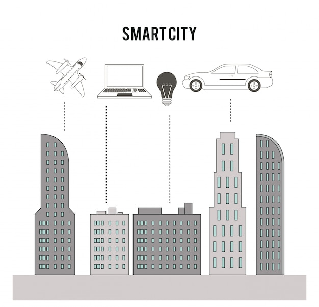 Smart City und Icon-Set