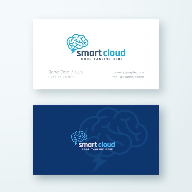 Vektor smart cloud abstract logo und visitenkartenvorlage.