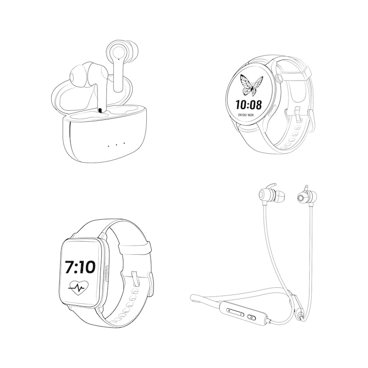 Vektor smart-gadget-vektorumriss umriss des smart-zubehörs