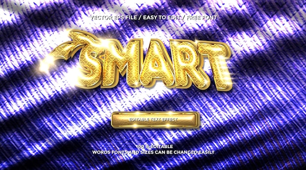 Smart gold 3D-Text-Stil