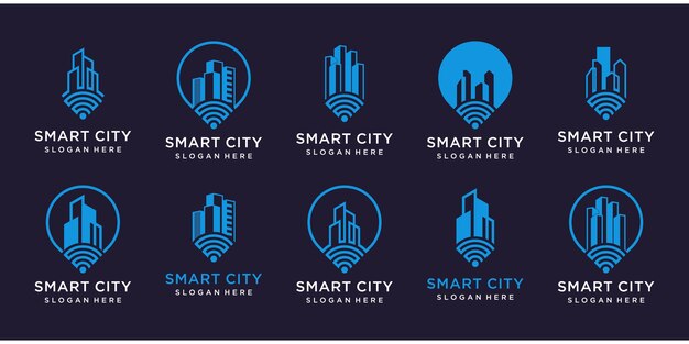 Smart home logo set.