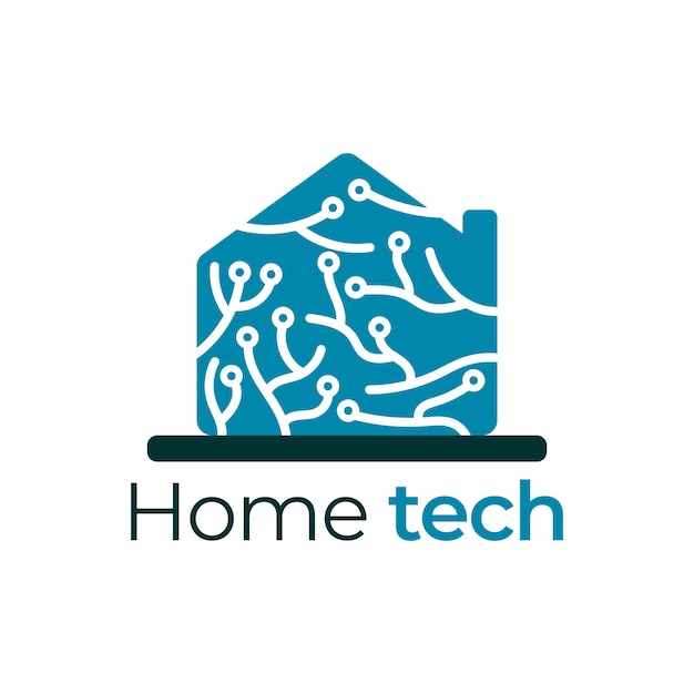 Smart home security tech-logo-design-vektor