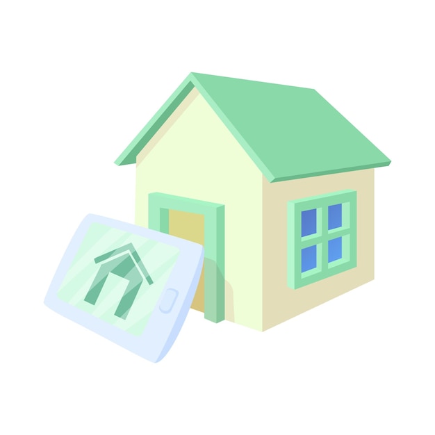Vektor smart-home-symbol im cartoon-stil isoliert auf weißem hintergrund innovationssymbol