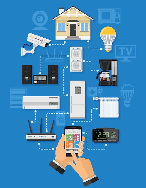 Smart house und internet der dinge illustration