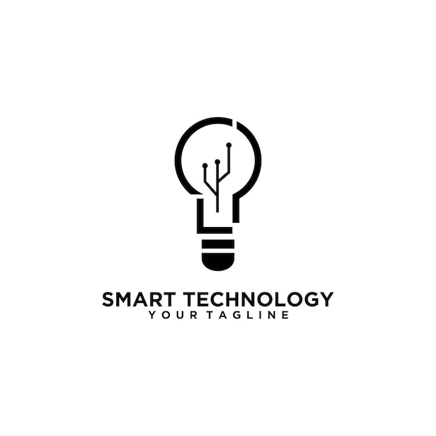 Smart technology glühbirne vektor-logo-design