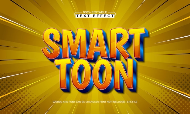 Smart-Toon-bearbeitbarer Text-Effekt mit einem Kinder- und Cartoon-Text-Stil