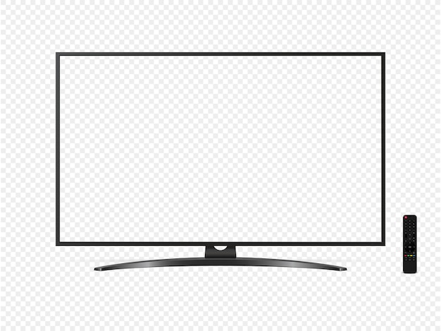 Smart-TV-Mockup mit durchsichtigem Bildschirm, isoliert auf durchsichtigem Hintergrund