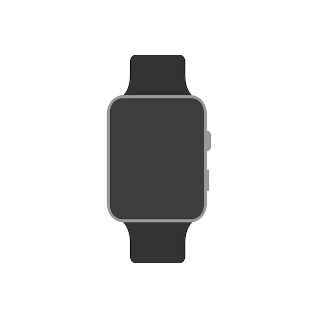 Smart watch in schwarz auf weißem hintergrund vektor-illustration