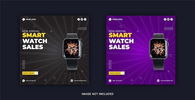 Smart watch sales collection social media post instagram banner vorlage