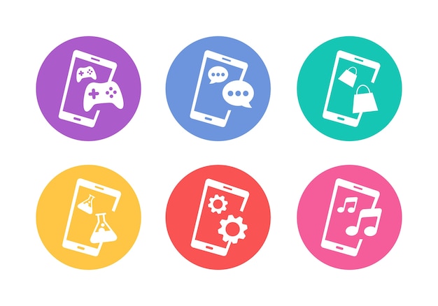 Smartphone-anwendungen-icon-set