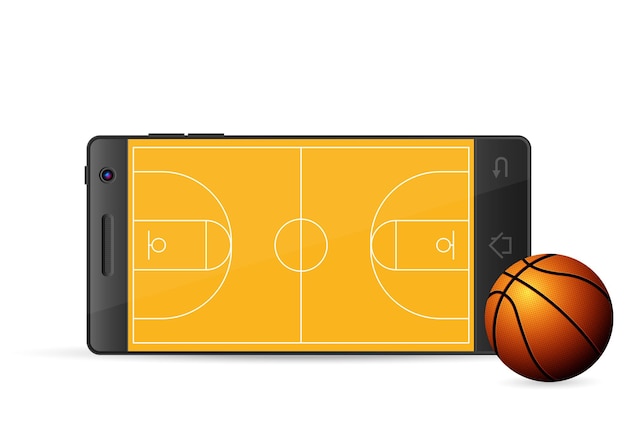 Vektor smartphone-basketball