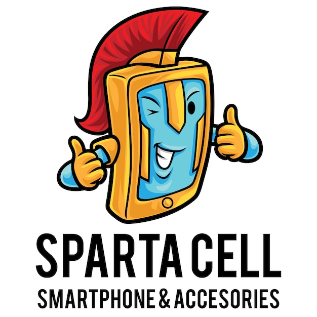Vektor smartphone cellular logo maskottchen vorlage