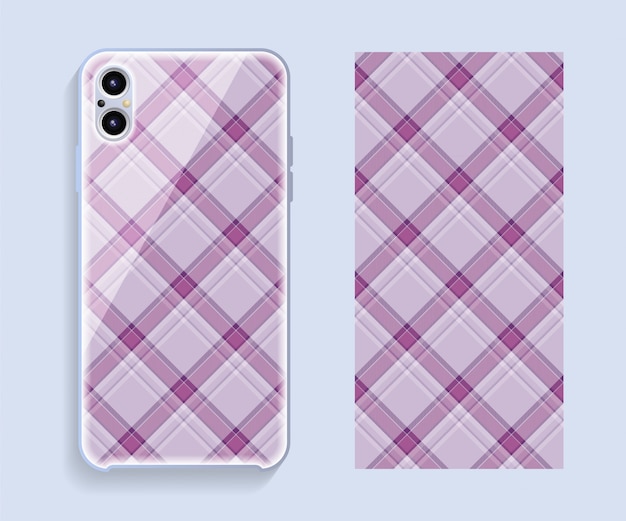 Smartphone-cover-design-vektor-modell. schablonengeometrisches muster für handy-rückenteil. flaches design.