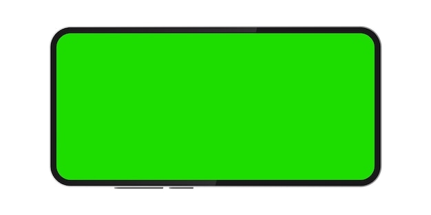Smartphone-Gerät mit grünem Chroma-Key-Bildschirm Realistisches Grafikelement für Videorahmen mit leerem Display für Smartphones