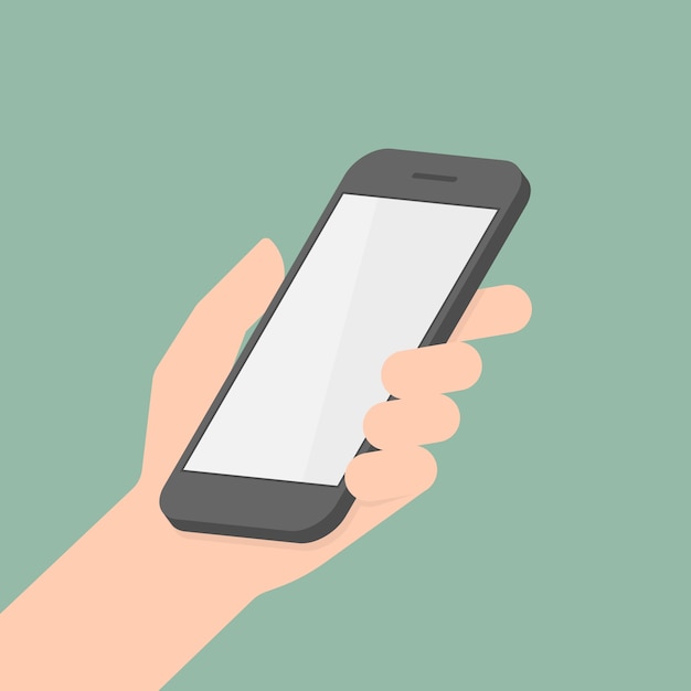 Smartphone in der Hand.