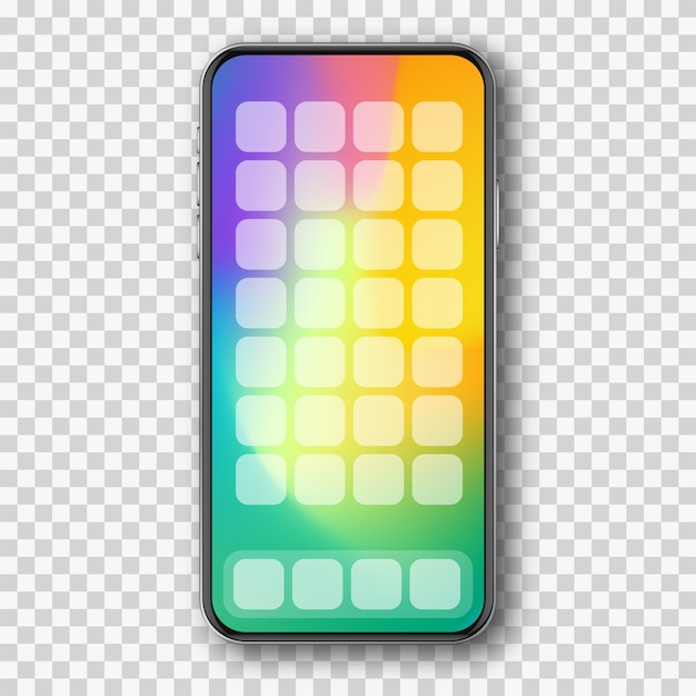 Vektor smartphone mit farbbildschirm und apps