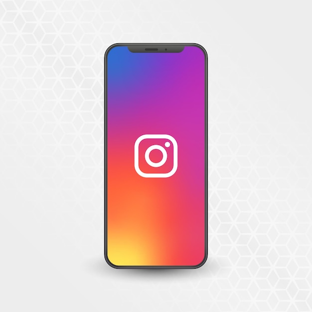 Smartphone mit instagram-logo. social-media-logo
