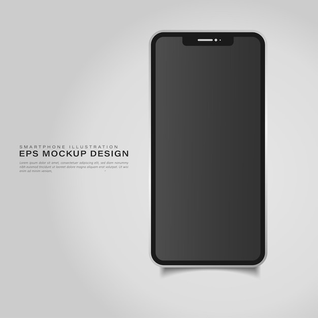 Smartphone-Mockup-Illustration mit leerem Bildschirm