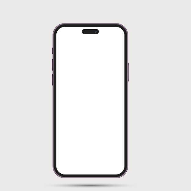 Vektor smartphone-mockup mit leerem bildschirm auf grauem hintergrund vektorillustration