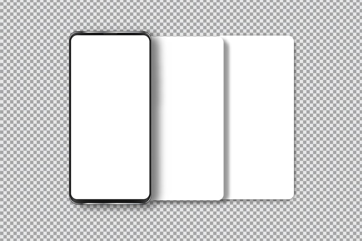 Vektor smartphone-mockup mit social-media-geschichten schnittstellenmockup auf durchsichtigem hintergrund mobilseite vorlage design für benutzer karussell post-feed vektor-illustration leere vorlage auf dem sozialen netzwerk