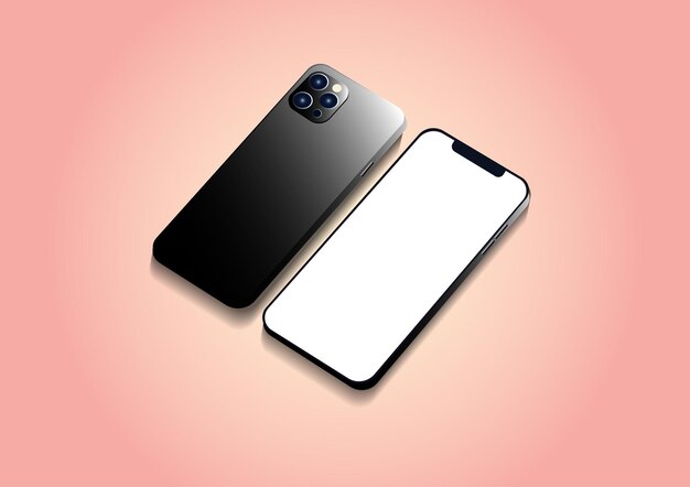 Smartphone-Mockup Mobiltelefon Telefon Realistische Vektorillustration