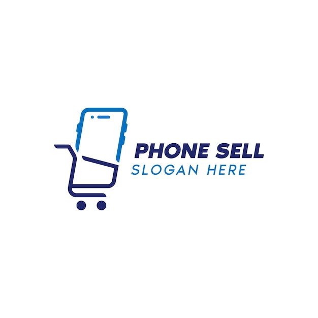 Smartphone- oder Telefon- und Warenkorb-Logo