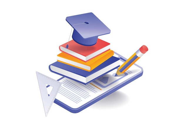 Smartphone-Online-Virtuelle Schulbildung Infografikkonzept