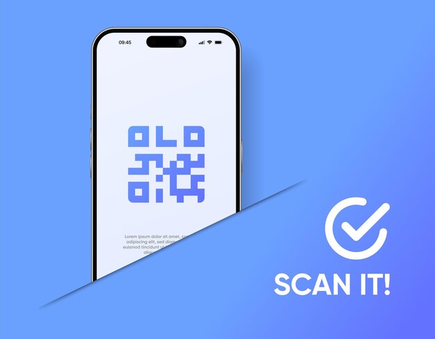 Smartphone QR code scan screen Template for QR code app screenshots UI web mobile apps interface