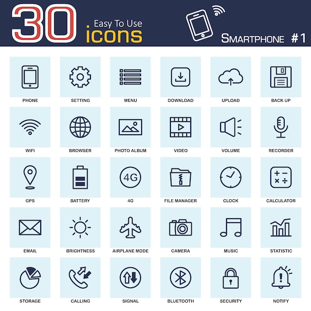 Smartphone-system-icon-set