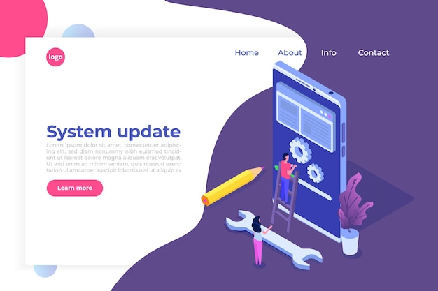 Smartphone System Update Flat Style Konzept