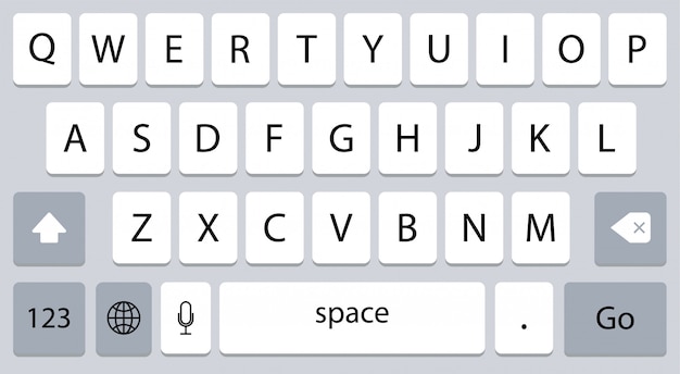 Vektor smartphone-tastatur, alphabet-tasten