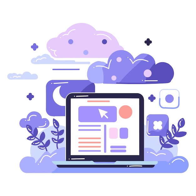 Smartphone und Business im flachen UX UI-Stil
