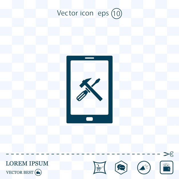 Vektor smartphone- und computer-setup-reparatur-vektorillustration folge 10