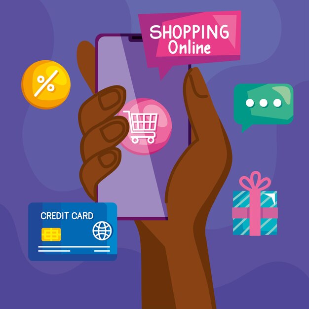 Smartphone und online-shopping-app