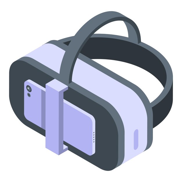 Smartphone-vr-brille-symbol isometrisches vektorsymbol für smartphone-vr-brille für webdesign isoliert auf weißem hintergrund