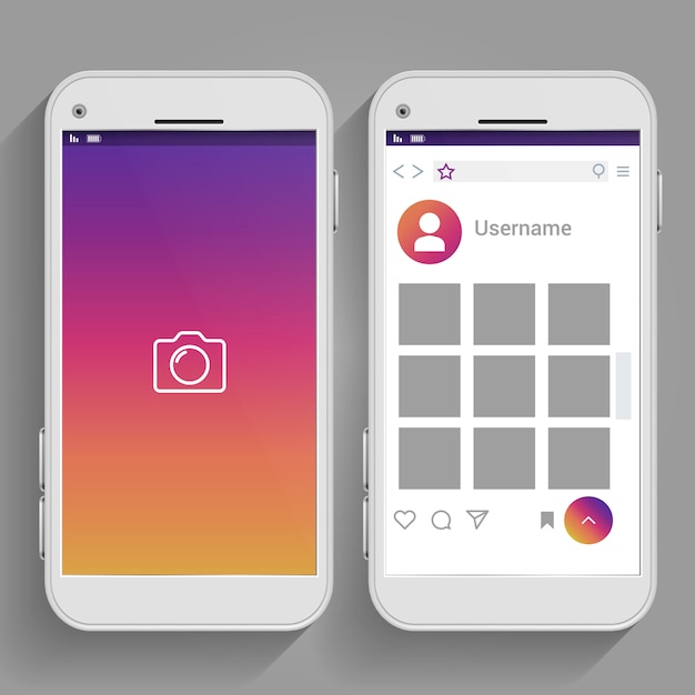 Smartphones inspiriert und social media seite instagram