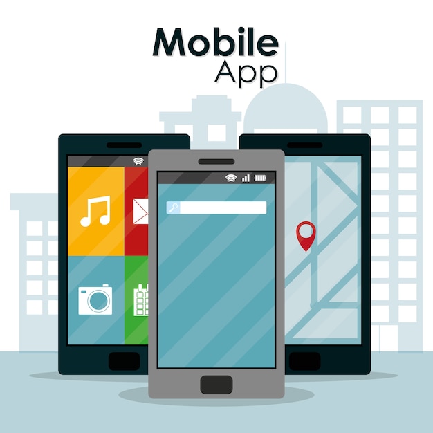 Smartphones mit mobiler App-Technologie