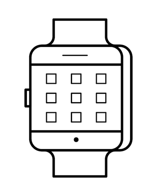 Smartwatch Line Art einfaches Gadget-Icon für Webanwendung Umriss Vektor-Piktogramm isoliert auf weißem Hintergrund modernes Zubehör Handgelenk tragbares Computergerät