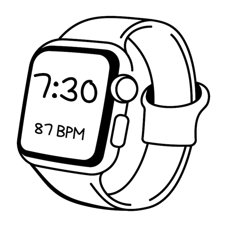 Vektor smartwatch-symbol im handgezeichneten stil