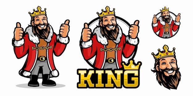 Vektor smile king mascot charaktervektor