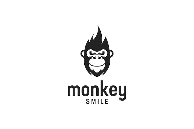 Smile monkey ape logo-design-konzept